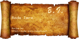Bede Imre névjegykártya